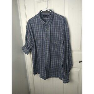 Axist Men's XXL Slim Fit Plaid Long Roll Tab Sleeve Collared Button Preppy Shirt